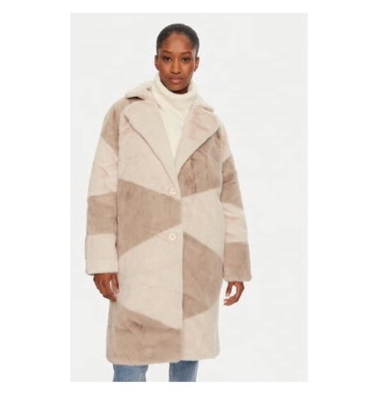 Дамско кожено палто -  304199073 - Полиестер - Сив - Сив BOMBOOGIE