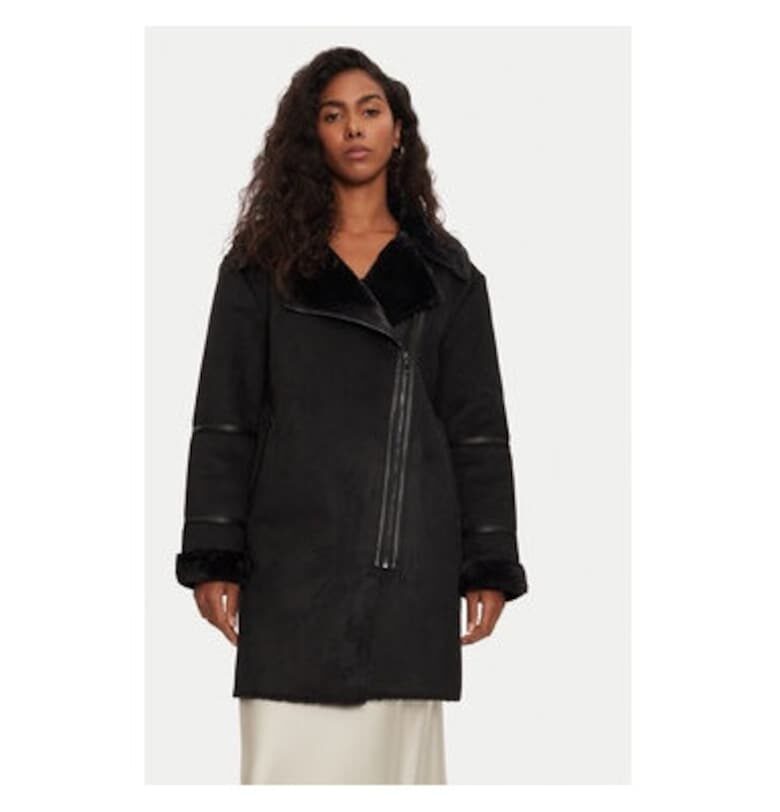 Дамско кожено палто -  304480461 - Екокожа - Черно - Черен Morgan