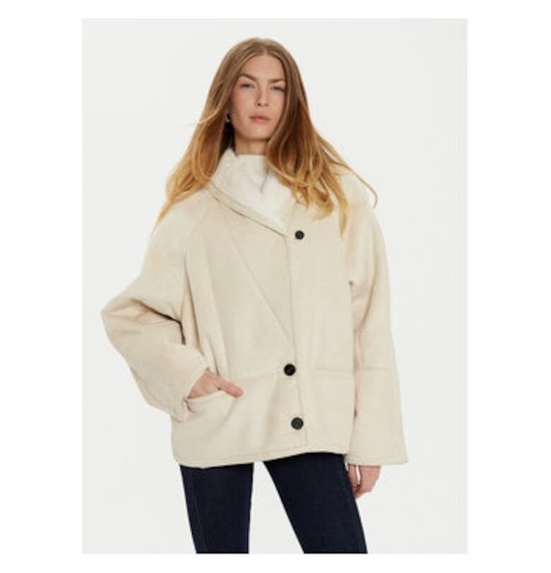 Дамско кожено палто -  304982705 - Полиестер - Бежов - Бежов VICOLO