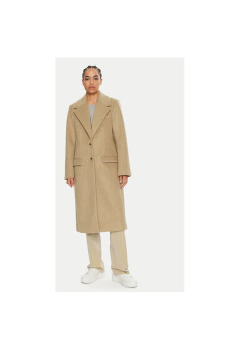 Дамско палто - 2-ри ден - 304474231 - Полиестер/Вълна - Бежово - Бежов 2ndday