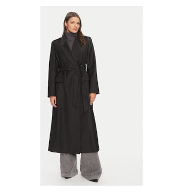 Дамско палто -  304209918 - Рециклиран полиестер/Вълна - Черно - Черен IVY OAK