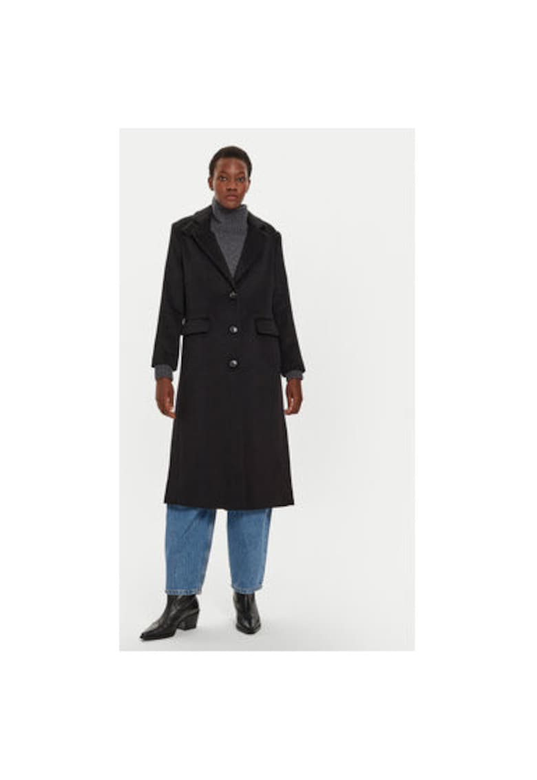Дамско палто - 304302473 - Вълна/Полиестер/Вискоза - Черен - Черен United Colors of Benetton
