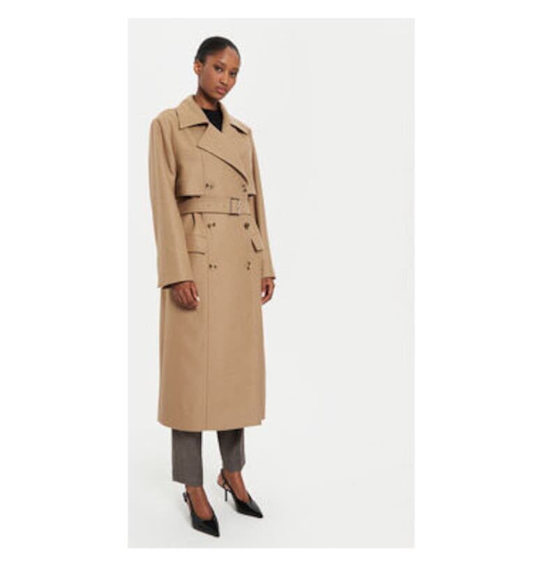 Дамско палто -  304313134 - Вълна/Полиестер - Бежов - Бежов BOSS