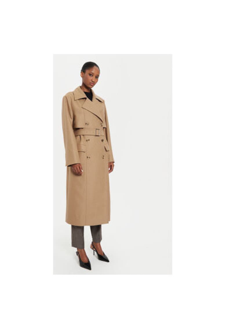 Дамско палто - 304313134 - Вълна/Полиестер - Бежов - Бежов BOSS