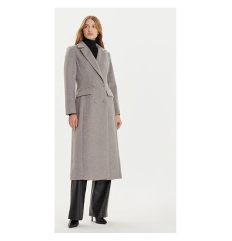Дамско палто -  304449604 - Полиестер/Вълна - Сив - Сив Fracomina