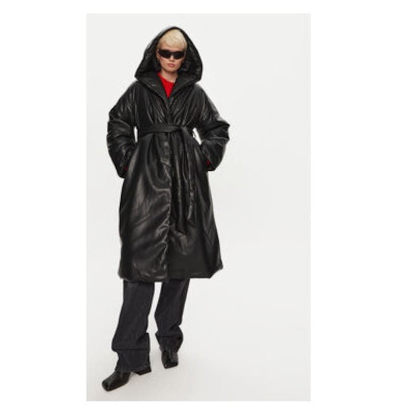 Дамско палто -  304473180 - Екокожа - Черно - Черен ROTATE