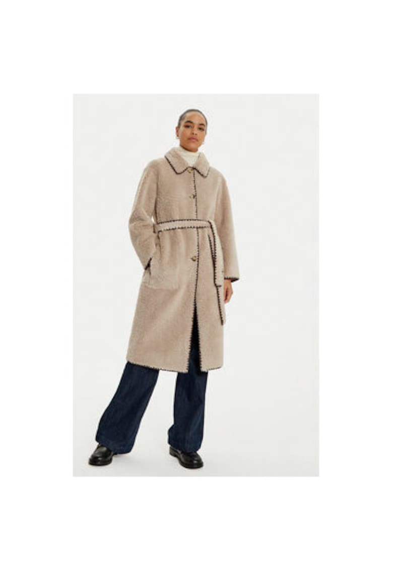 Дамско палто - 304524783 - Полиестер - Бежов - Бежов Oui