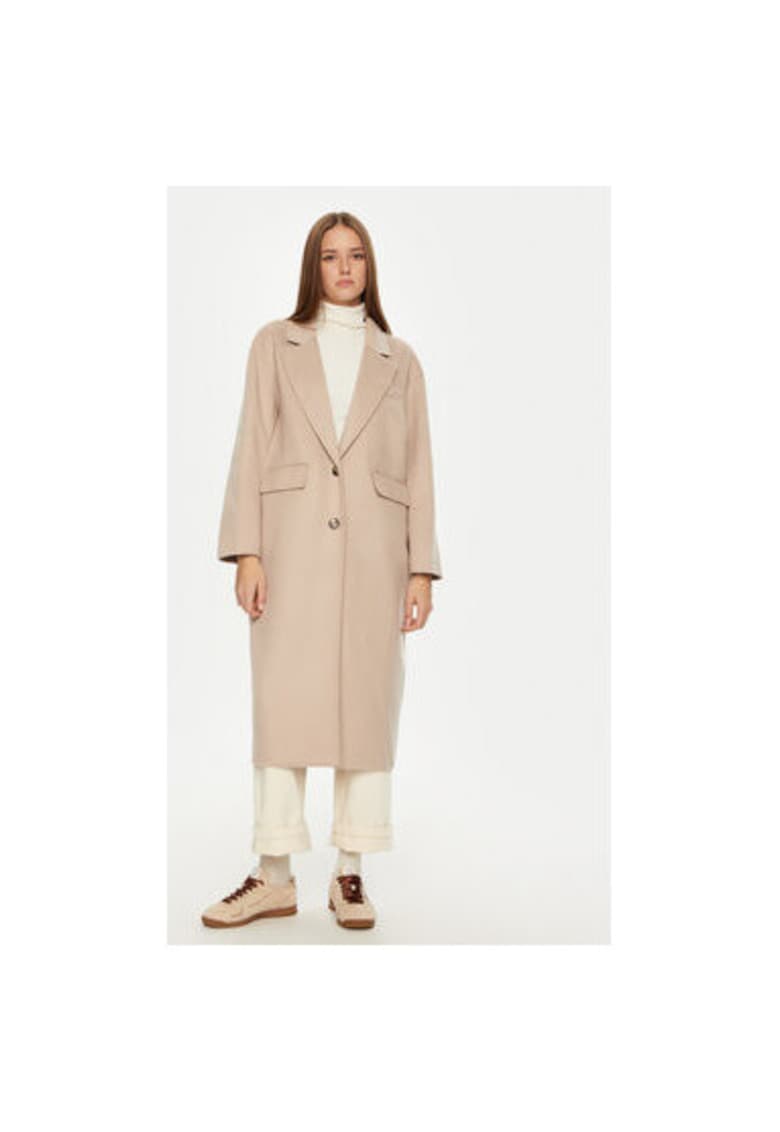 Дамско палто - 304610325 - Вълна/Полиестер - Бежово - Бежов American Vintage