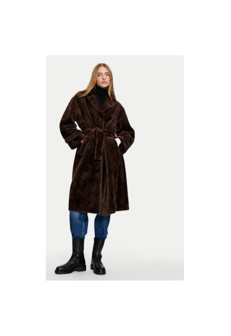 Дамско палто - 304801655 - Полиестер - Кафяв - Кафяв DIXIE