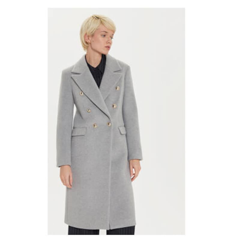 Дамско палто -  304973482 - Полиестер/Вълна - Сиво - Сив MARYLEY