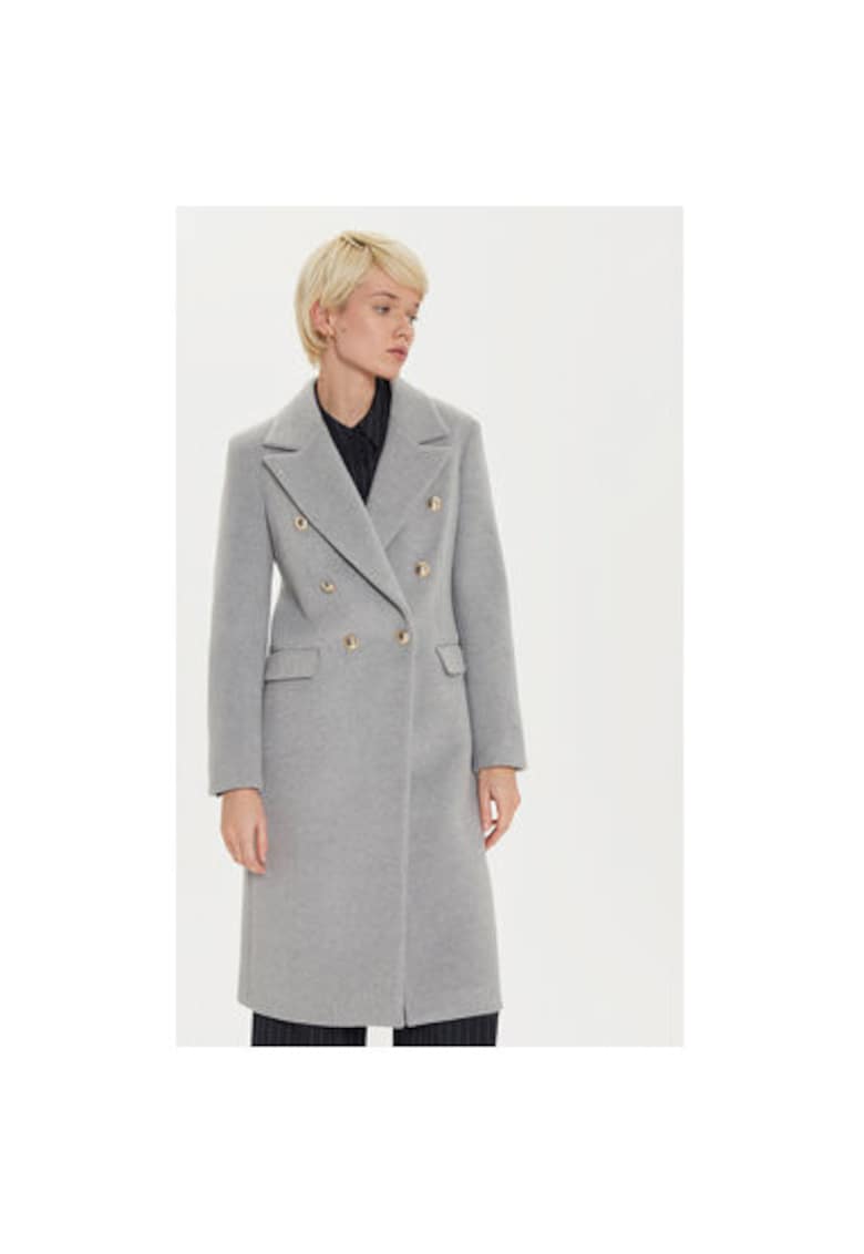 Дамско палто - 304973482 - Полиестер/Вълна - Сиво - Сив MARYLEY
