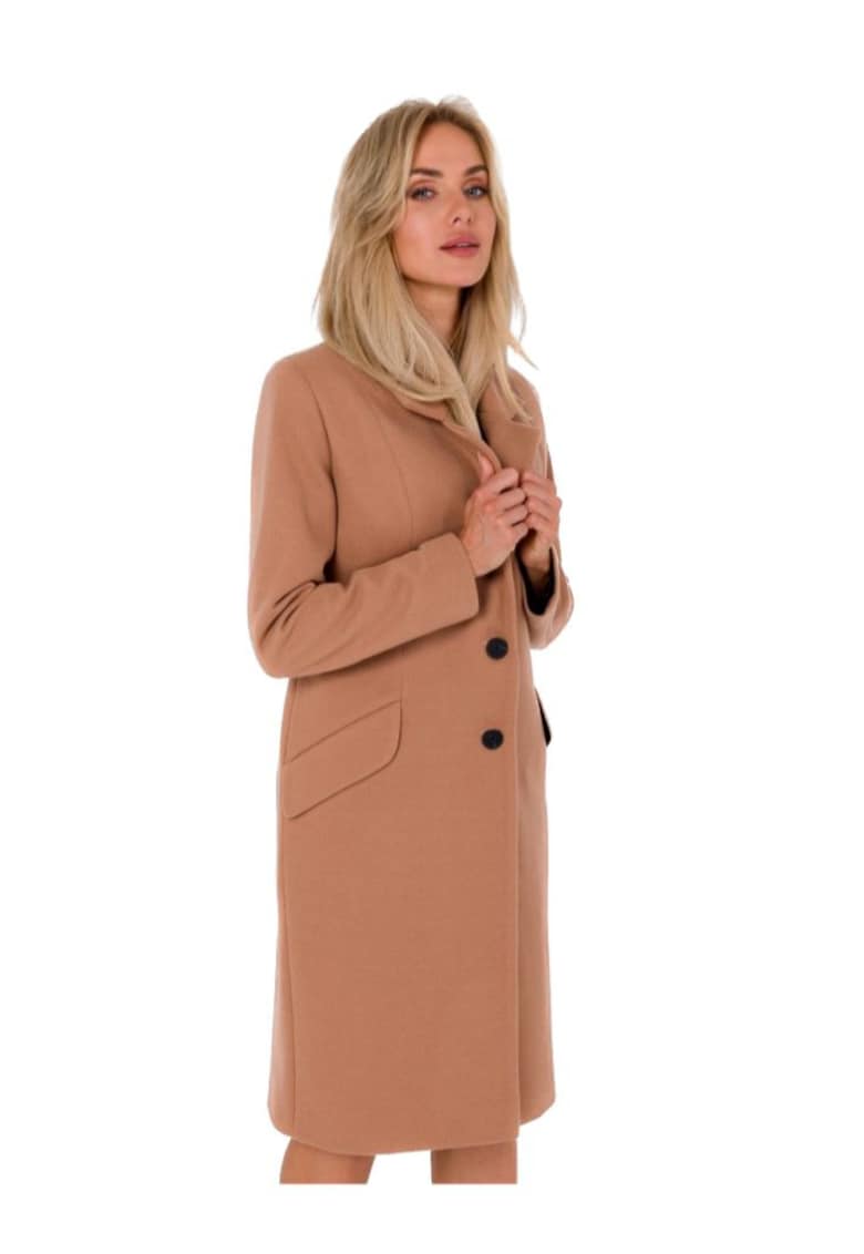Дамско палто Crombie - Made of Emotion - Maduna - камел - Кафяв MOE
