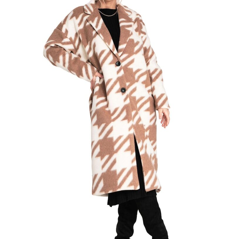 Дамско палто M1112 -  Полиестер - Бежово - Един размер Figl