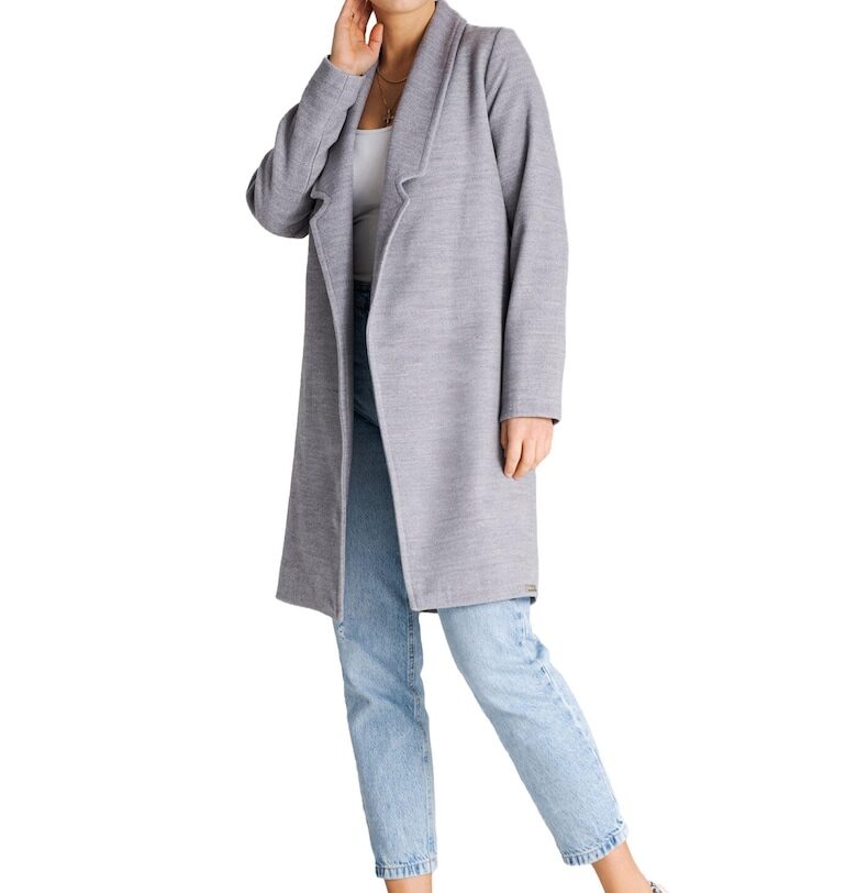 Дамско палто M990 -  Полиестер/Еластан - Сив Figl