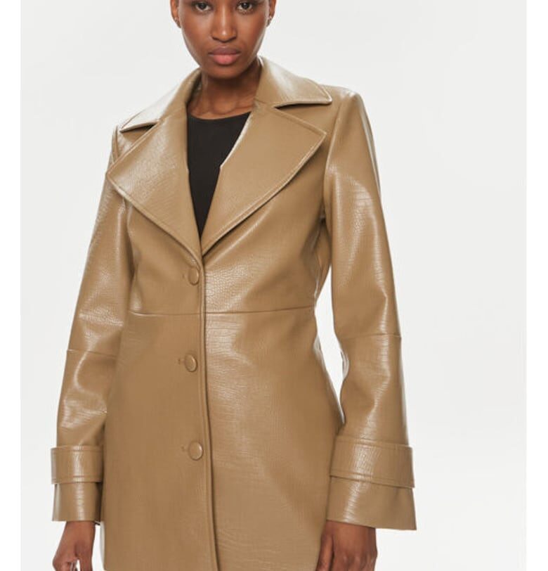 Дамско палто - Ротирано - 304120107 - Полиуретан - Кафяво - Кафяв ROTATE