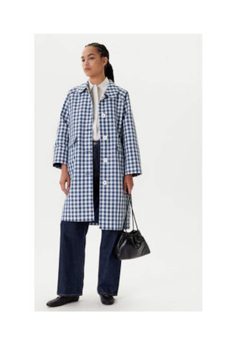 Дамско палто - полиестер - син - Син United Colors of Benetton