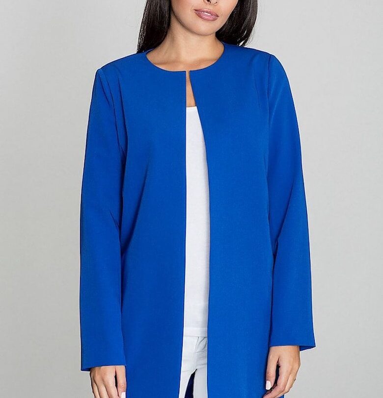 Дамско палто  полиестер/вискоза - синьо Figl