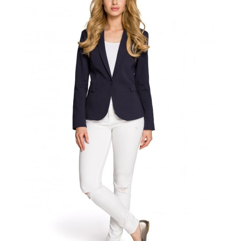 Дамско сако  Памук/Еластан - Бежов - Тъмносин MOE