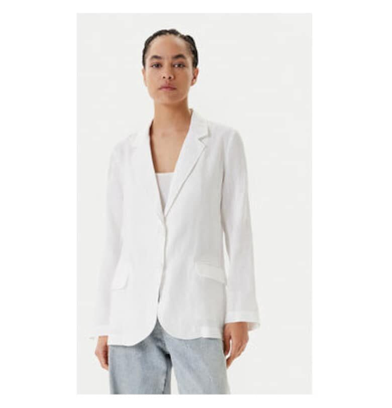 Дамско яке  2AGHDW00R - Лен - Бял - Бял United Colors of Benetton