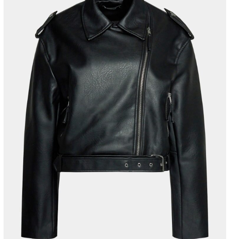 Дамско яке -  302990887 - Еко кожа - Черен Gina Tricot