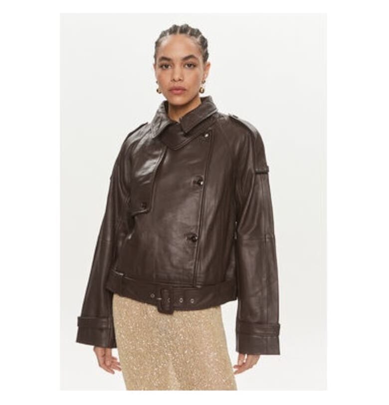 Дамско яке -  303702878 - Естествена кожа - Кафяв - Кафяв Birgitte Herskind