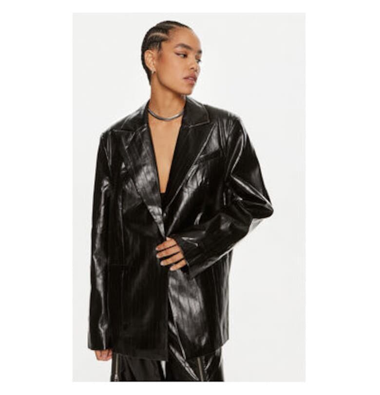 Дамско яке -  304471681 - Екокожа - Черно ROTATE