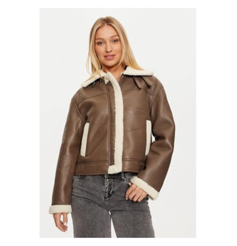 Дамско яке -  304502927 - Екокожа - Кафяв - Кафяв Pieces