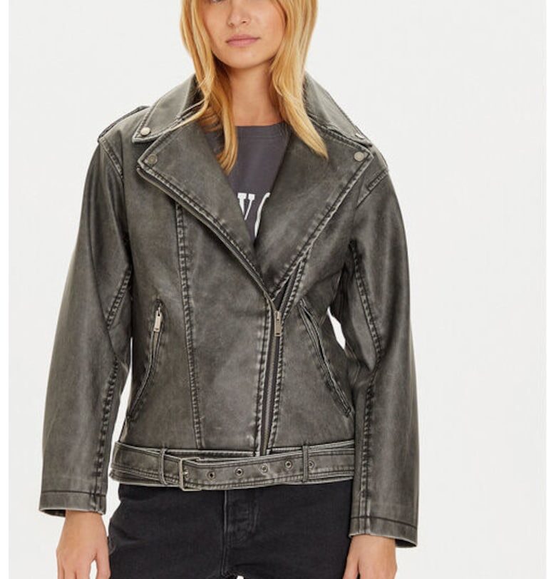 Дамско яке -  304578182 - Екокожа - Черно - Черен BRAVE SOUL