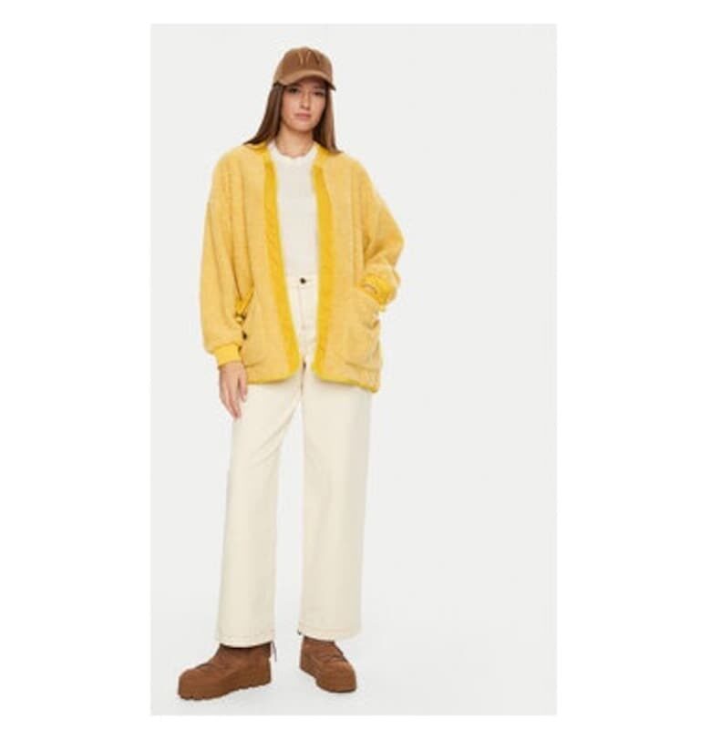 Дамско яке -  304610585 - Рециклиран полиестер - XS-S INTL - Жълто American Vintage