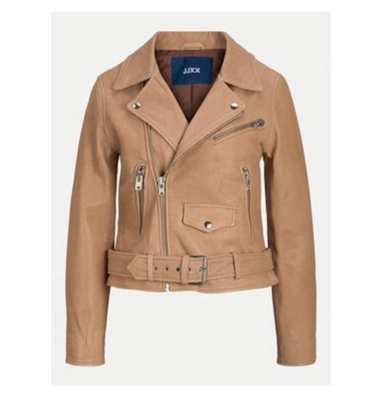 Дамско яке -  304702884 - Естествена кожа - Кафяв - Кафяв JJXX