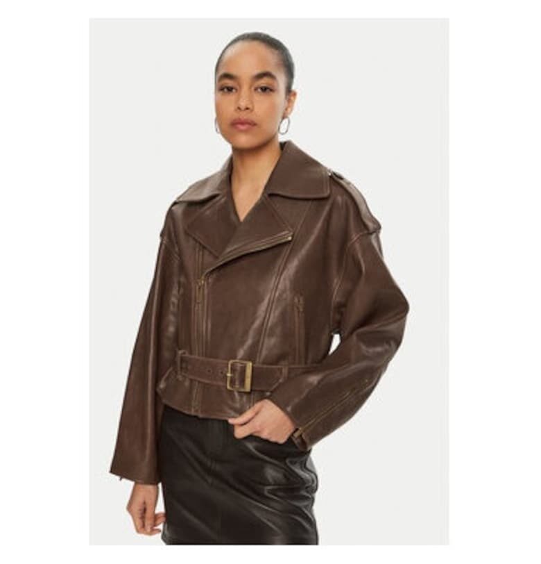 Дамско яке -  304760150 - Естествена кожа - Кафяв - Кафяв Miss Sixty