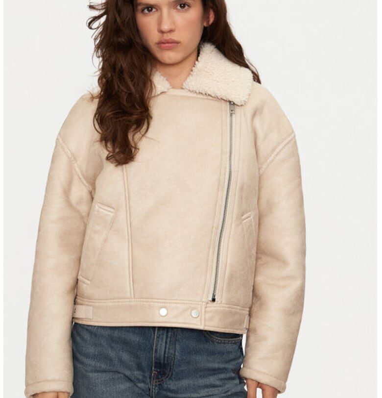 Дамско яке -  304787959 - Еко кожа - - Бежов Vila