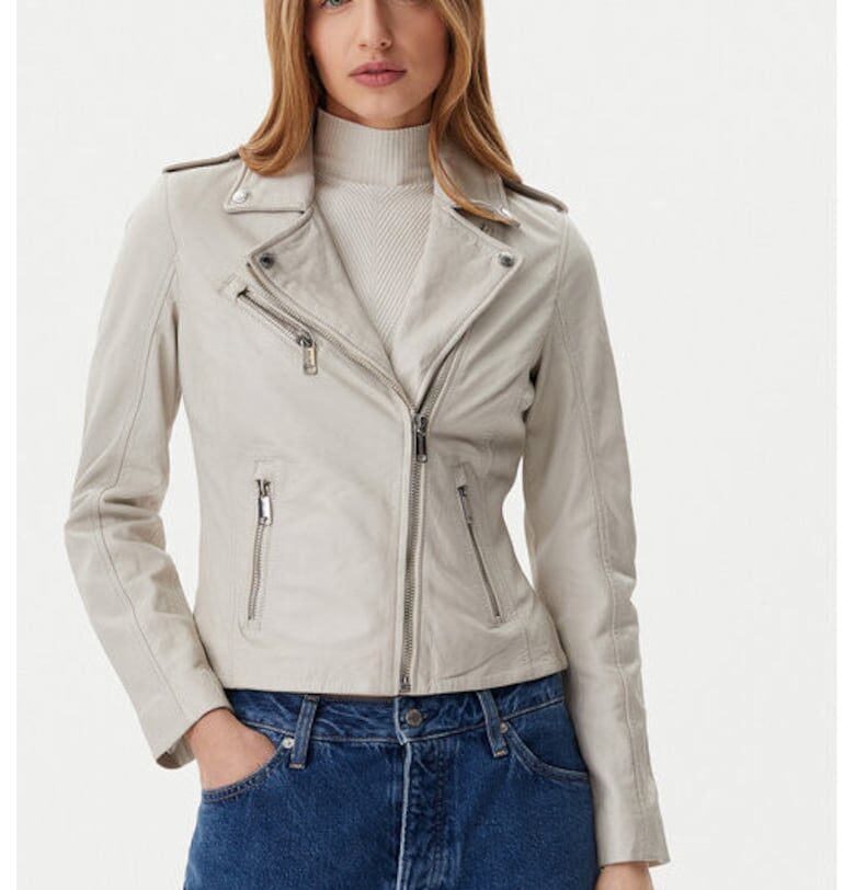 Дамско яке -  305284396 - Естествена кожа - Бежов - Бежов Mustang