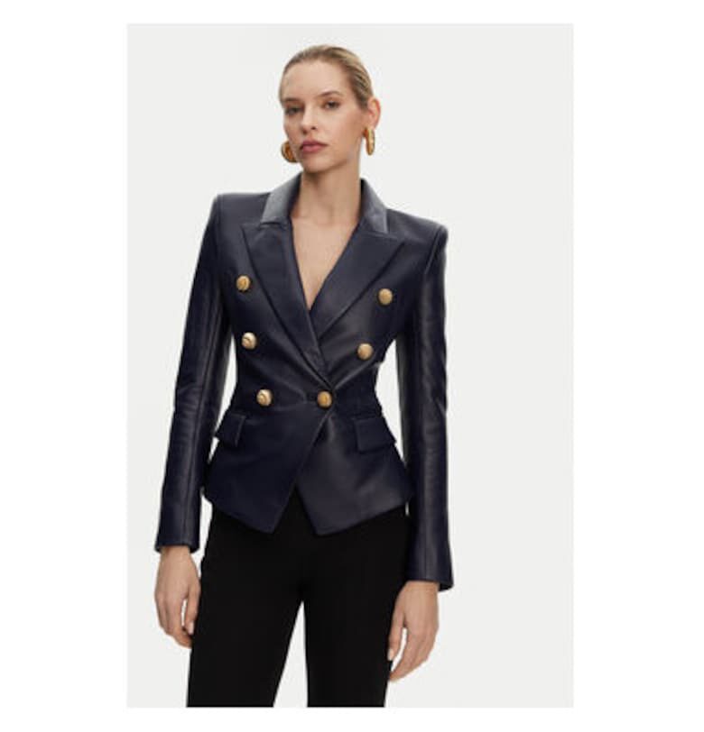 Дамско яке -  305313584 - Естествена кожа - Син Balmain