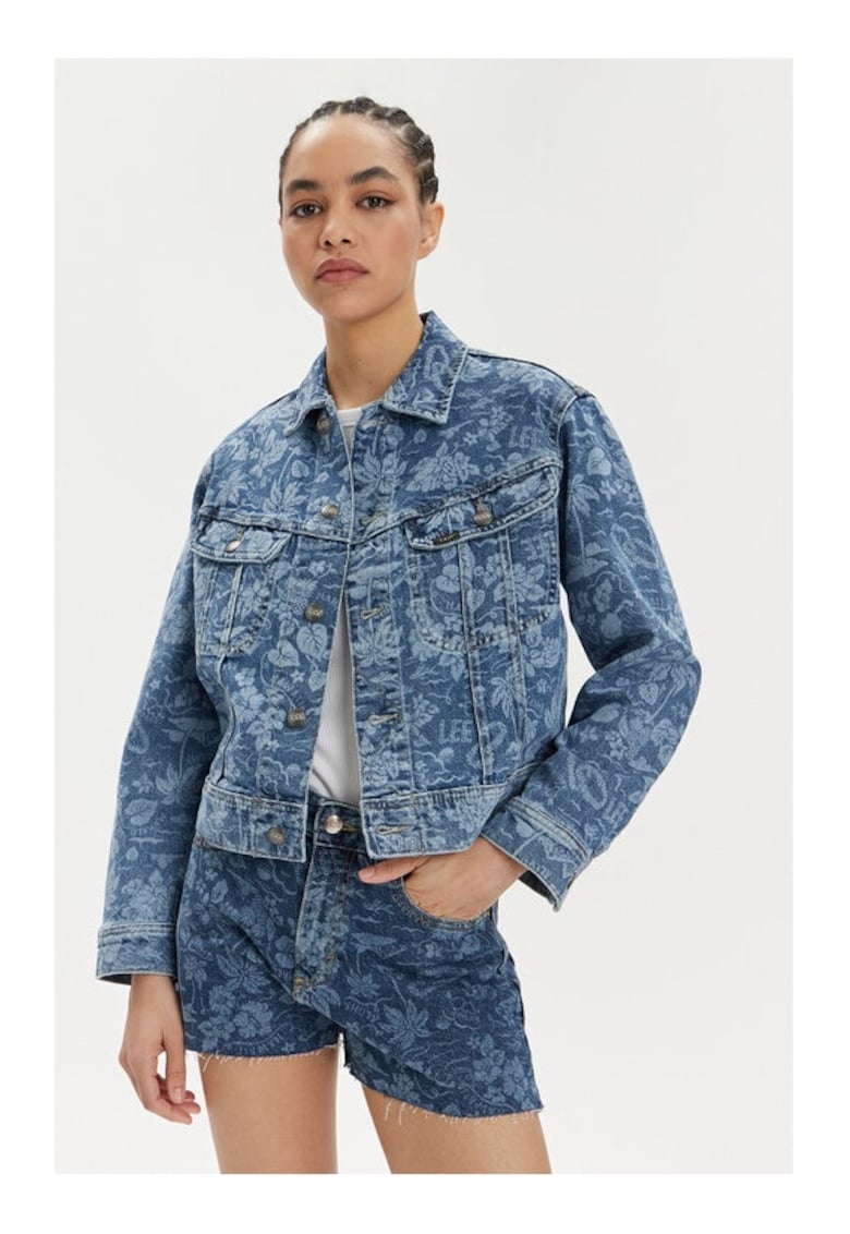 Дамско яке - 592806 - Синьо - Памук Lee