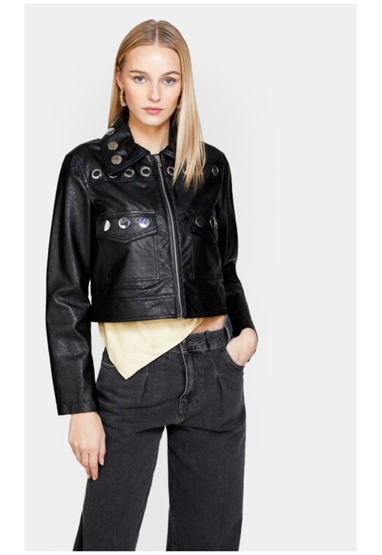 Дамско яке - 811907 - Черно - Еко кожа Sisley