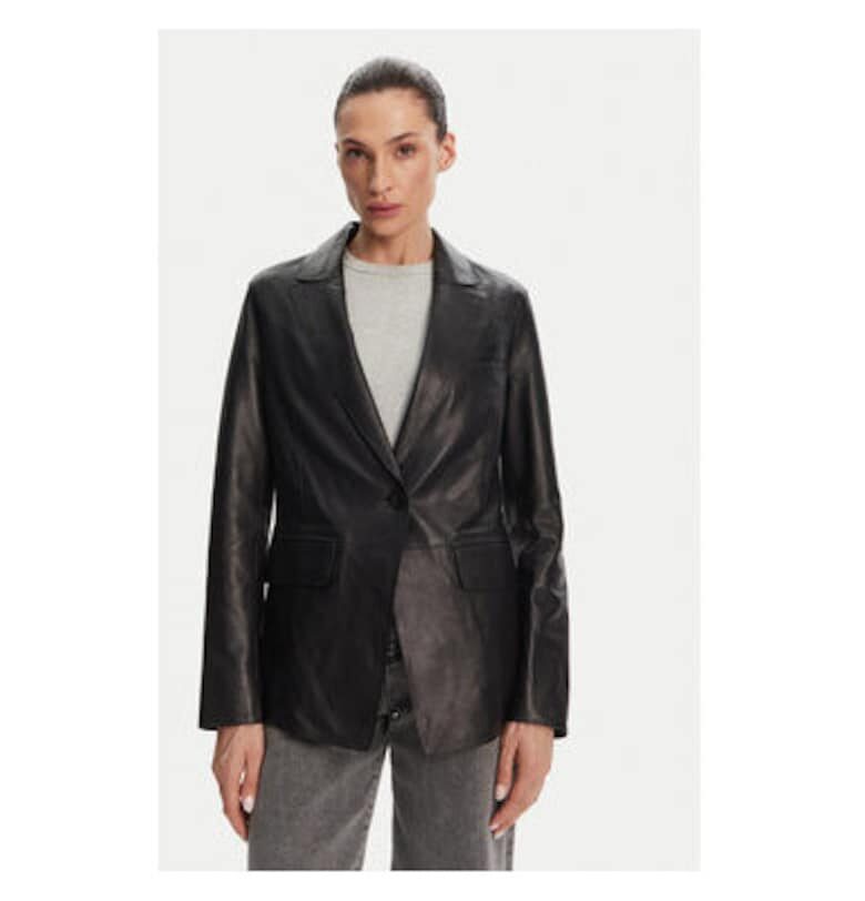 Дамско яке  CAPRICE BLAZER - Естествена кожа - Черно Serge Pariente