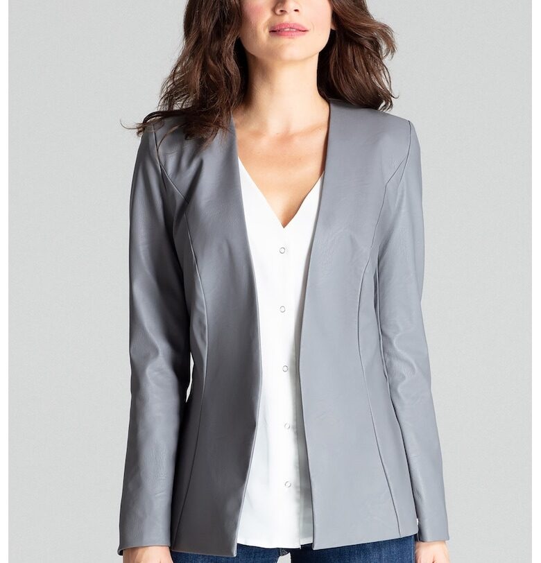 Дамско яке  L073 - сиво - полиестер - еластан - Lenitif