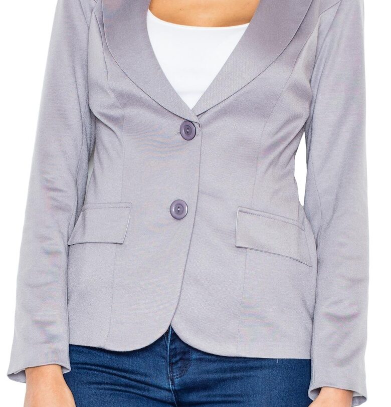 Дамско яке M085 -  Полиестер/Вискоза - Сиво - Figl