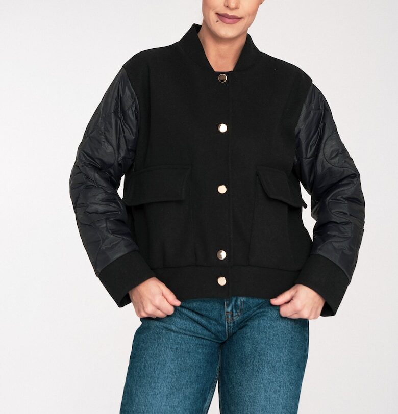 Дамско яке  M1097 - Полиестер/Вискоза - Черно - SM Figl