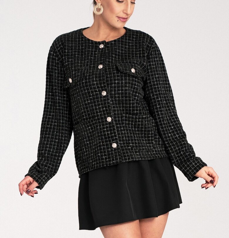 Дамско яке  M1150 - Памук/Полиестер - Черно - SM Figl