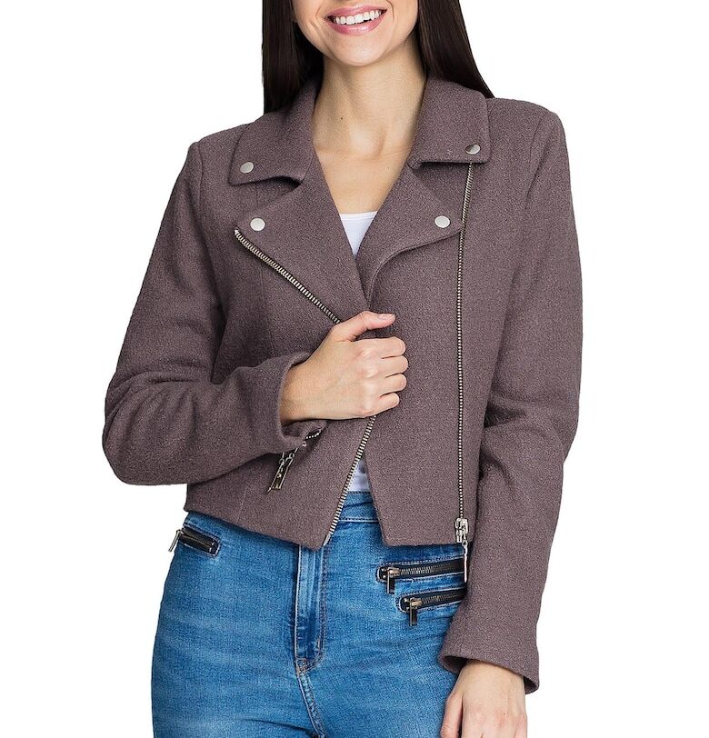 Дамско яке  M607 - Полиестер/Вълна - Кафяво Figl