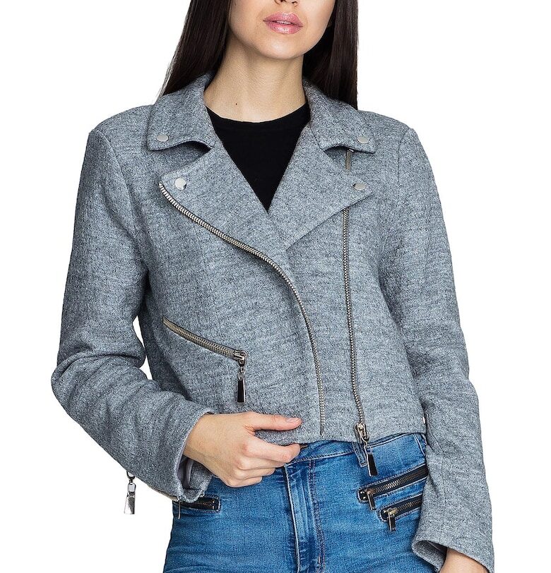 Дамско яке  M607 - Полиестер/Вълна - Сив Figl