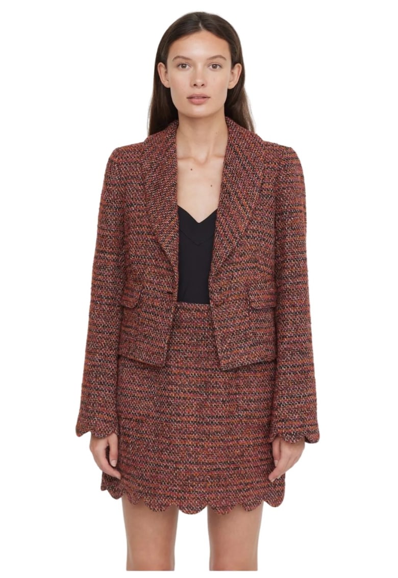 Дамско яке Violaine - късо - кафяво - акрил-памук-полиестер-вискоза Sinequanone