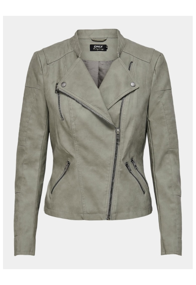 Дамско яке САМО 303319083 Еко кожа - Сив Only
