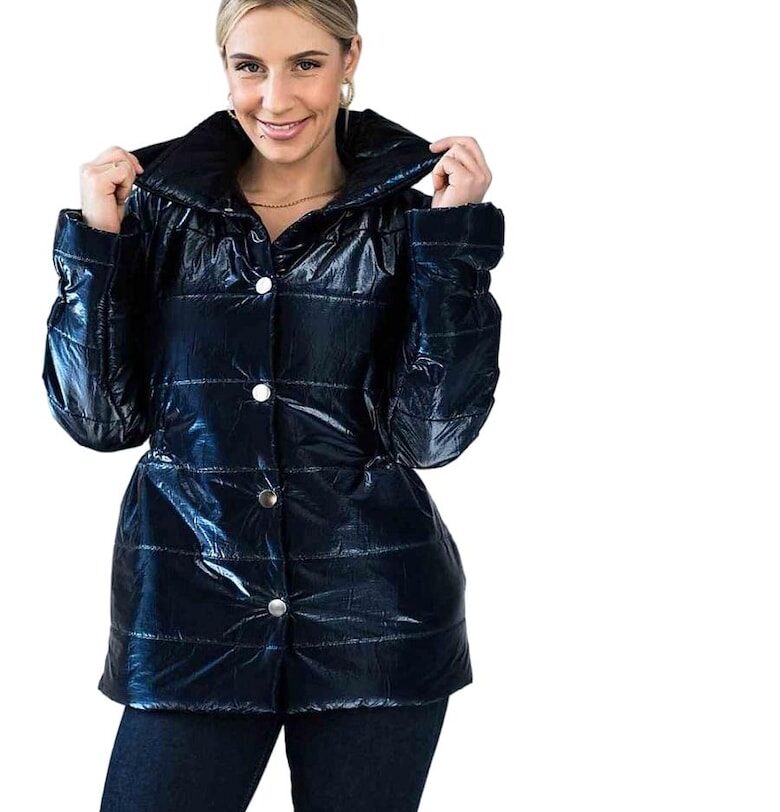 Дамско яке  ватирано - висока яка - тъмносиньо - полиестер Figl