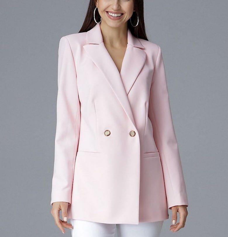 Дамско яке  елегантно - тънко - V-образно деколте - прави ръкави - полиестер Figl