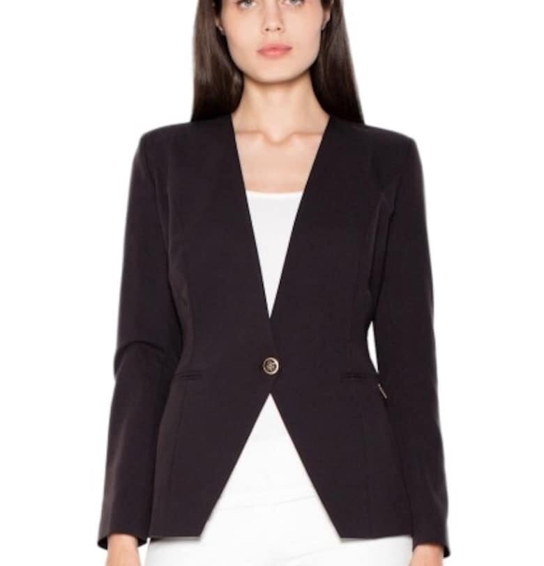 Дамско яке - модерно - офис -  Черно - Черен Venaton