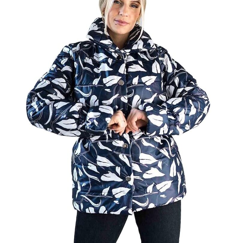 Дамско яке -  полиестер - тъмносиньо/бяло Figl