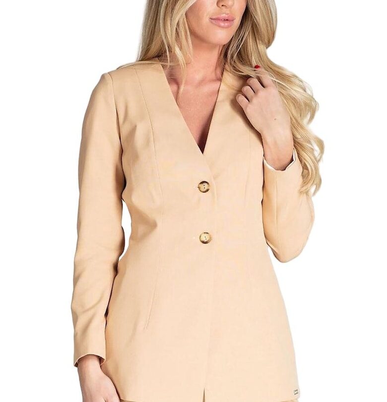 Дамско яке  удължено - полиестер - бежово - Figl